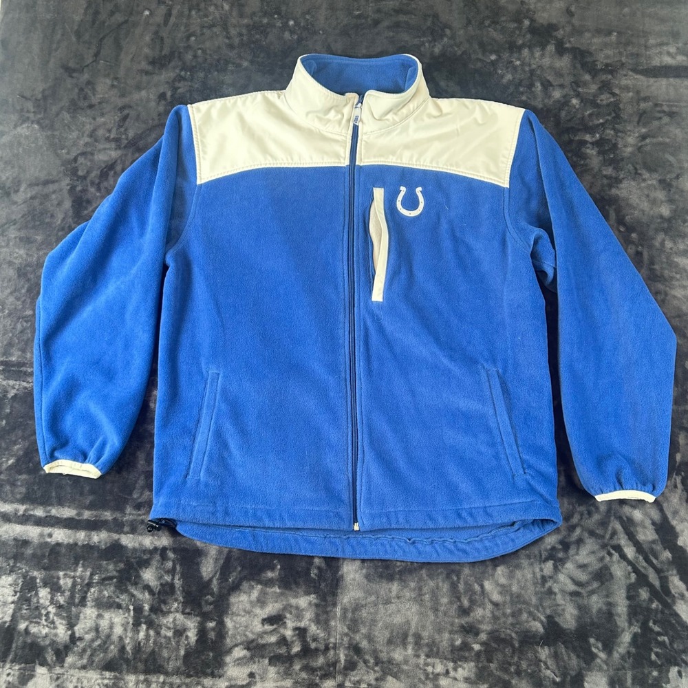 NFL Team Apparel Fleece Jacket Mens XL Blue Indianapolis Colts Full Zip Coat